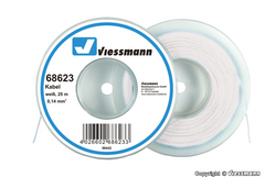Viessmann 68623, Kabel auf Abrollspule 0,14 mm², weiß, 25 m