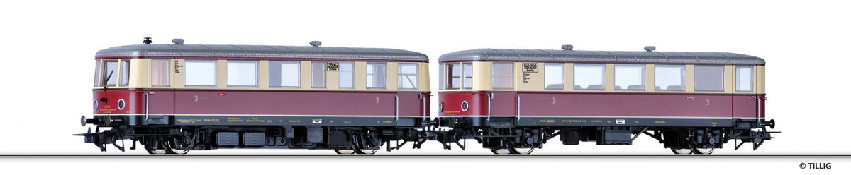 Tillig 70053, Triebwagen CvT 135 mit Beiwagen CPostv-36, DRG, Ep.II / H0