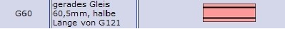 Kühn, 71060, Gerades Gleis G60, L=60,5mm