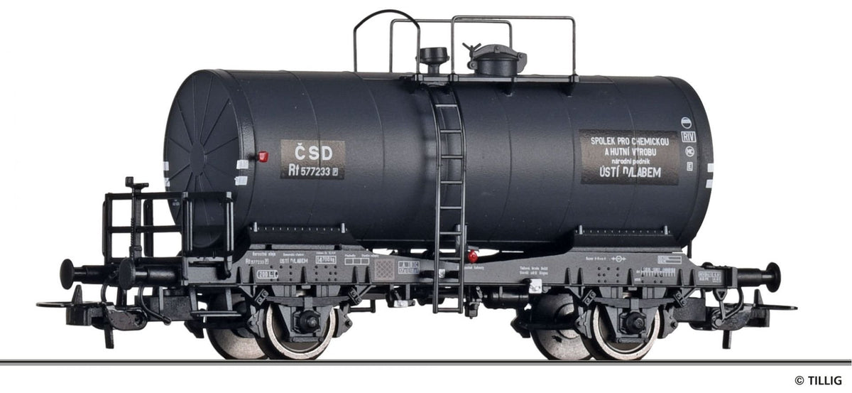Tillig 77024, Kesselwagen Rt „SPOLCHEMIE“, eingestellt bei der ČSD, Ep. III, / H0