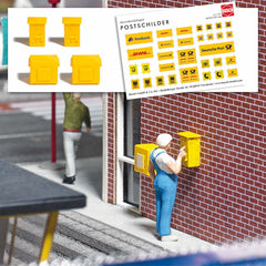 Busch 7761, Mini Ausgestaltungs-Set Briefkasten und Briefmarke / H0