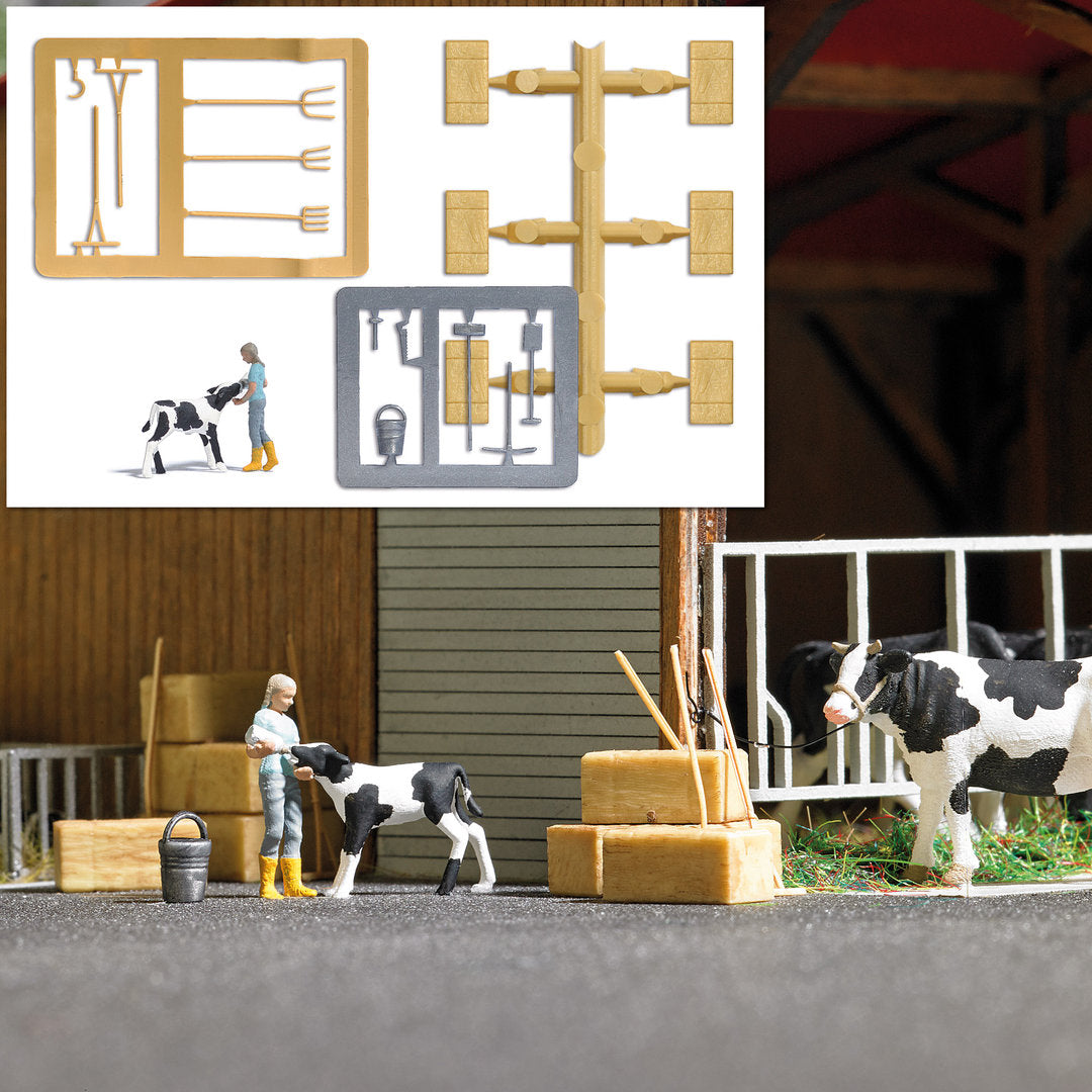 Busch 7932, Action-Set: Kälberfütterung, / H0
