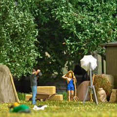 Busch, 79850, Action-Set: Model mit Heugabel, H0