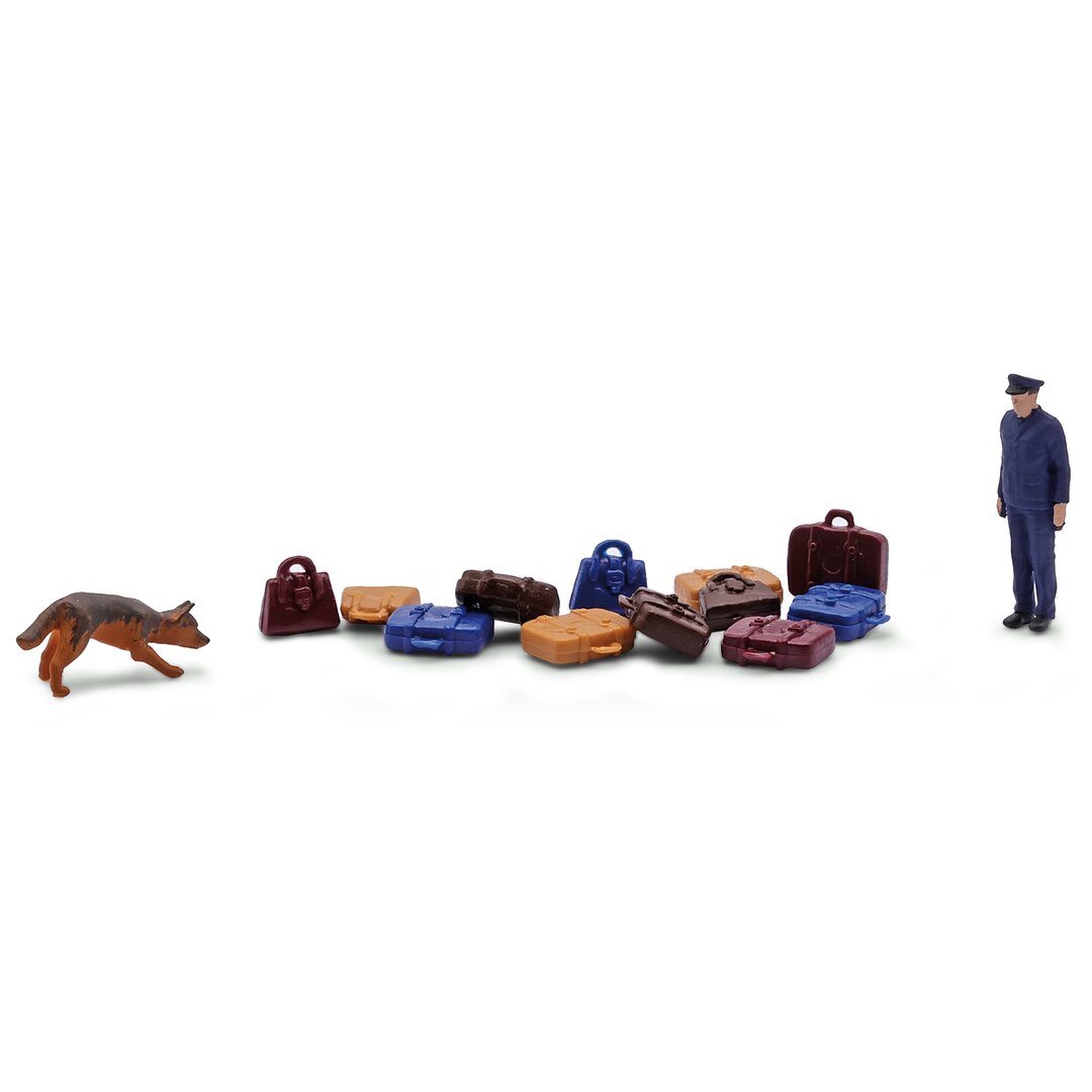 Busch 79873, Aktion-Set: Bundespolizei mit Spürhund / H0