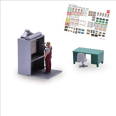 Busch 79905, Aktion-Set: Lackierer mit Kabine / H0
