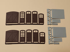 Auhagen, 80251, Tore und Türen braun, Stufen, Rampen, Bausatz / H0 - BKS