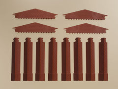 Auhagen, 80412, Giebel klein und Ecksäulen kurz rot, Bausatz / H0 - BKS