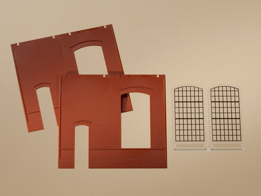 Auhagen, 80502, Wände 2325B rot, Industriefenster E, Bausatz / H0 - BKS