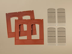 Auhagen, 80503, Wände 2325A rot, Industriefenster E, Bausatz / H0 - BKS