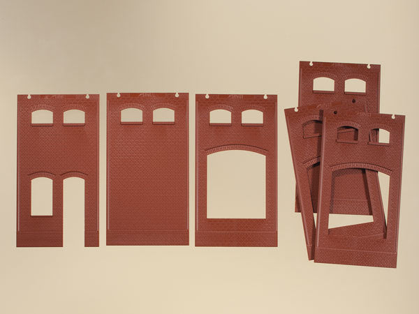 Auhagen, 80519, Wand 2410E, Wände 2410F und Wände 2410H rot, Bausatz / H0 - BKS