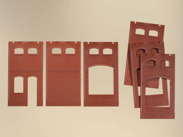 Auhagen, 80520, Wand 2410A, Wände 2410B und Wände 2410D rot, Bausatz / H0 - BKS