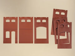 Auhagen, 80520, Wand 2410A, Wände 2410B und Wände 2410D rot, Bausatz / H0 - BKS
