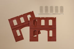 Auhagen, 80523, Wände 2391C rot, Industriefenster L, Bausatz / H0 - BKS