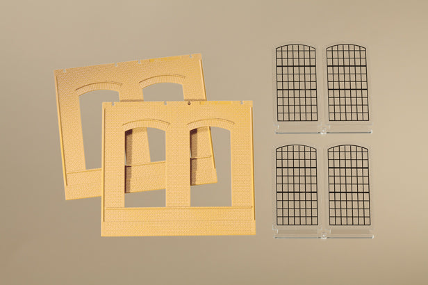 Auhagen, 80603, Wände 2325A gelb, Industriefenster E, Bausatz / H0 - BKS