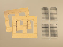 Auhagen, 80604, Wände 2326B gelb, Industriefenster E, Bausatz / H0 - BKS