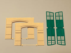 Auhagen, 80605, Wände 2326A gelb, Tore I grün, Bausatz / H0 - BKS