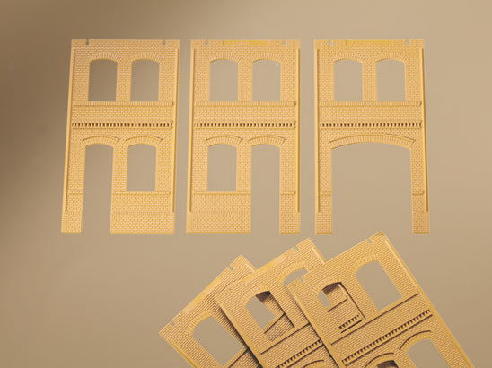 Auhagen, 80607, Wände 2322B, 2322C und 2323C gelb, Bausatz / H0 - BKS