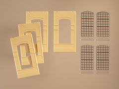 Auhagen, 80610, Wände 2342J gelb, Industriefenster E, Bausatz / H0 - BKS