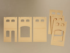 Auhagen, 80620, Wand 2410A, 2410B und 2410D gelb, Bausatz / H0 - BKS