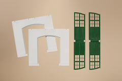 Auhagen, 80705, Wände 2326C geputzt, Tore I grün, Bausatz / H0 - BKS