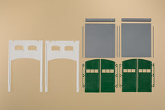 Auhagen, 80729, Wände 2391H geputzt, Tore L grün, Bausatz / H0 - BKS