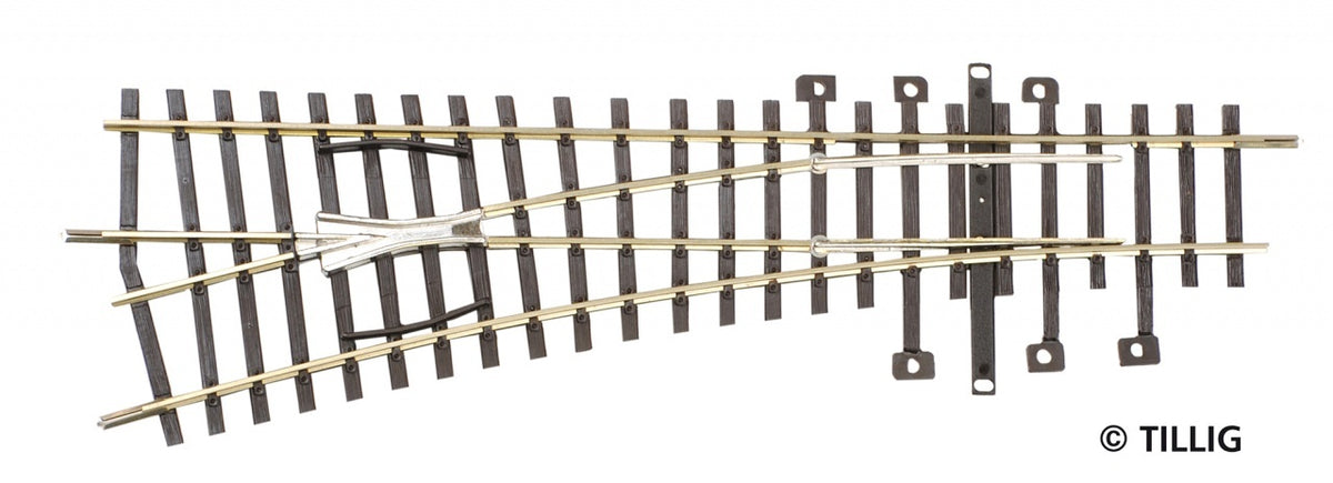 Tillig 82322, Weiche links 15°, Abzweig 15°, Radius 600, Länge 185 mm / H0