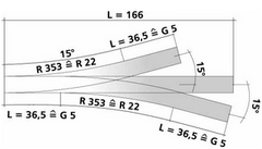 Tillig 83230, Dreiwege - Weiche für Modellgleis Tillig / TT