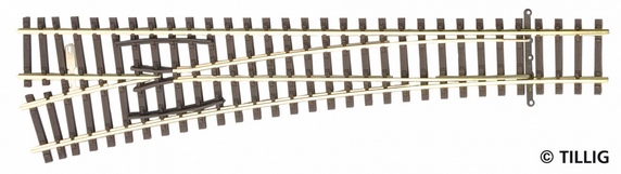Tillig 83332 - Weiche EW2 links, 166mm, 15', / TT