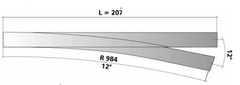 Tillig 83341, Weiche EW3 rechts, 207mm, 12', / TT