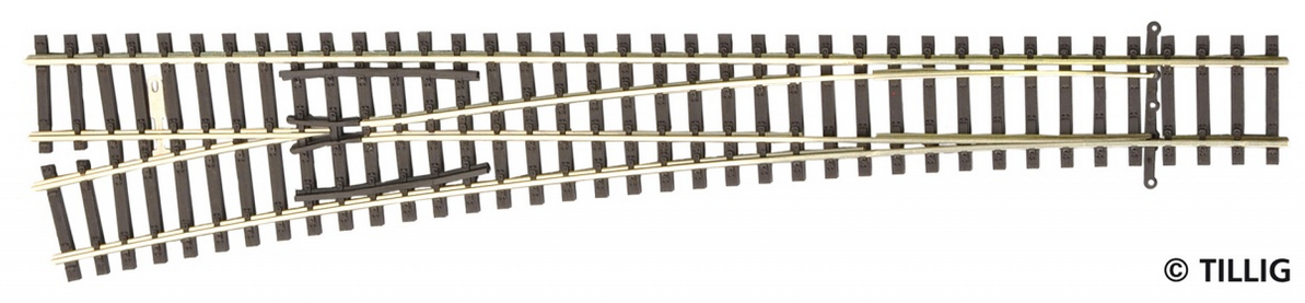 Tillig, 83342, Weiche EW3 links, 207mm, 12', / TT