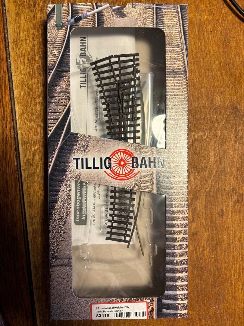 Tillig 83416, Innenbogenweiche links, brüniert,  Bausatz / TT