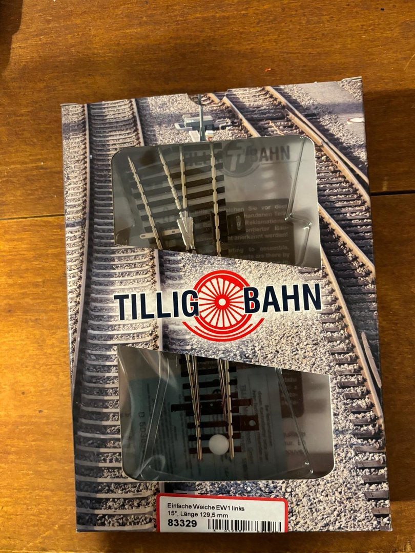 Tillig 83434, Weiche EW1 Bausatz links 15' / TT