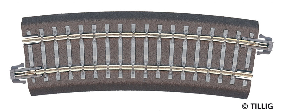 Tillig 83707, gebogenes Bettungsgleis BR22, R353, 15° / TT - H0m