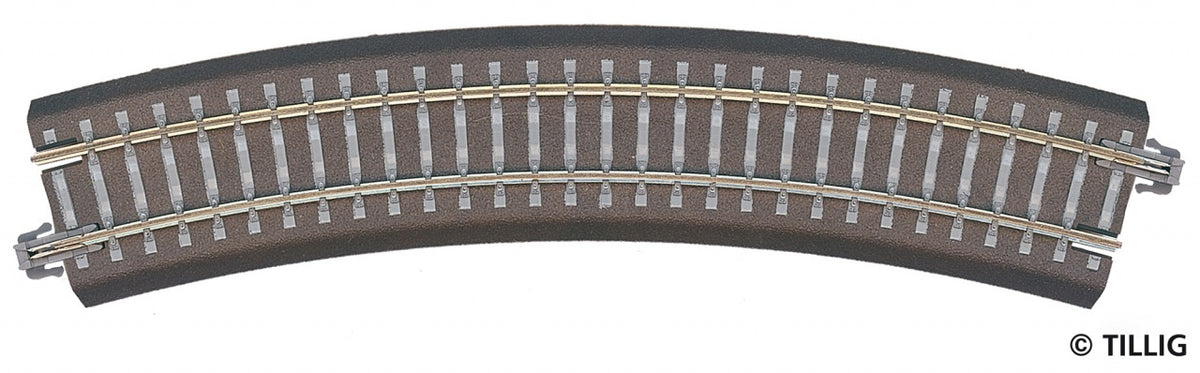 Tillig 83709, gebogenes Bettungsgleis BR11, R310, 30° / TT - H0m