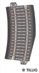 Tillig 83724, Bettungsgl. BR22k, R353, 15', linker A. / TT - H0m