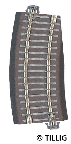 Tillig 83725, Bettungsgleis - Gleisstück R12/22, / TT - H0m