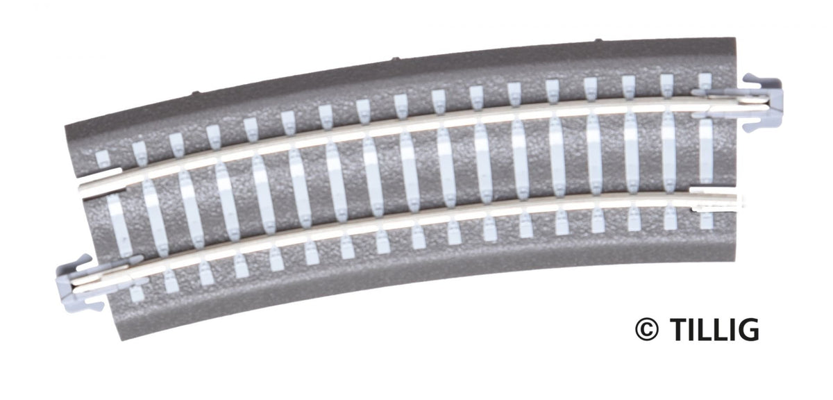 Tillig 83772, Bettungsgleis: Gebog. Gleis, R 346 mm/15° Übergang, /TT - H0m