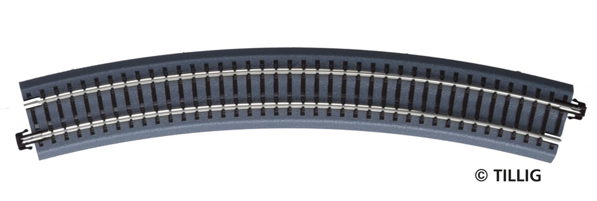 Tillig 83780, Bettungsgleis braun-BR 31:Gebog. Gleis,R 396 mm/30°,/TT - H0m