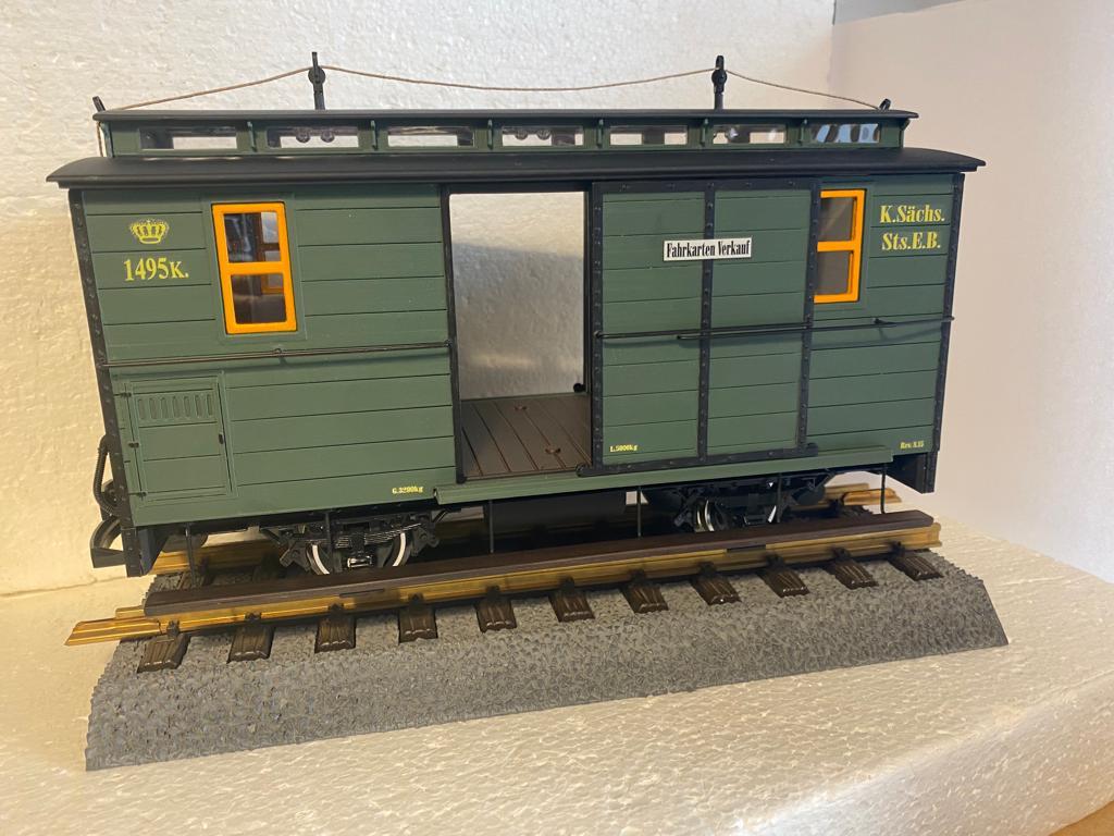 Selbst entwurfen 001, zweiachsiger sächsischer Packwagen / G