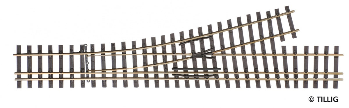 Tillig 85194, Dreischienen-Schmalspurweiche H0/H0m-H0m, links / H0-H0m