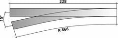 Tillig 85344, Weiche links, Herzstückwinkel 11°, Abzweig 15°, / H0