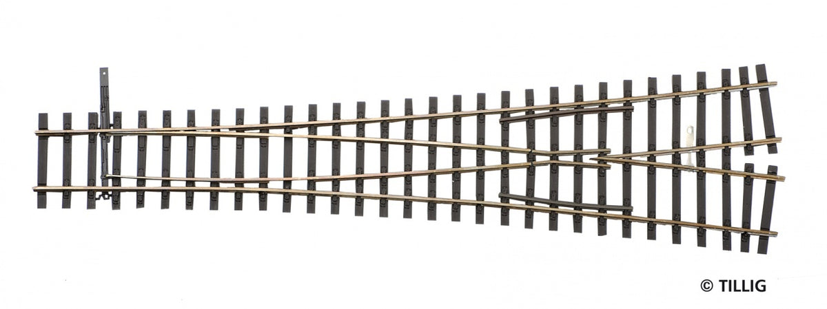Tillig 85381, Außenbogenweiche, Herzstückwinkel 11°, Abzweig 15° / H0
