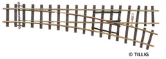 Tillig 85631, Weiche rechts, 18°, Abzweig 18°, Radius 490, Länge 155 mm / H0m