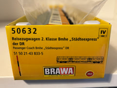 Brawa, 50632, Reisezugwagen 2. Klasse Bmhe „Städteexpress" der DR, Innenbeleuchtung / H0