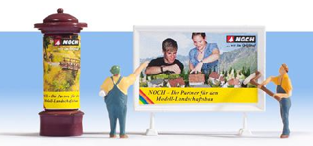 NOCH 15202 Plakatierer – 2 Figuren mit Zubehör, Spur H0
