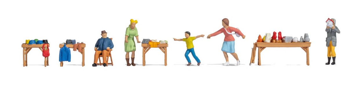 NOCH 16281 Figuren-Themenwelt „Flohmarkt“ – Spur H0, 1:87