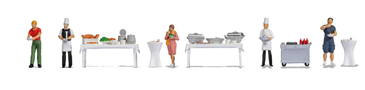 NOCH 16276 Figuren-Themenwelt „Buffet“ – Spur H0, 1:87