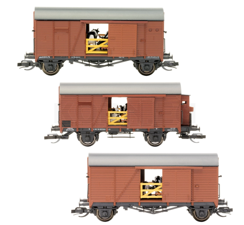 Hädl 115613, Sammlerset #7 – 3 gedeckte Güterwagen mit Kühen der DR, Ep. III / TT