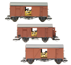 Hädl 115613, Sammlerset #7 – 3 gedeckte Güterwagen mit Kühen der DR, Ep. III / TT