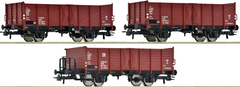 Roco 6600146 3-tlg. Set offene Güterwagen DR Epoche IV H0